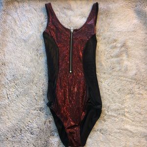 Black Milk Shattered Ruby Zipsuit